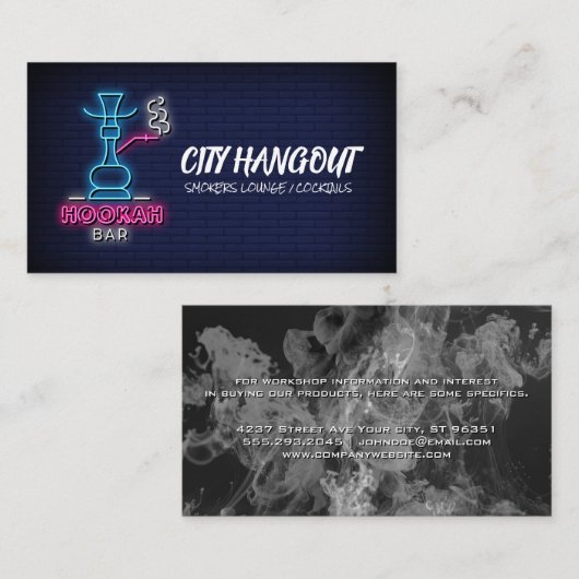 Carte De Visite SYMBOLE NOYON HOOCHA | Mur en briques et fumée (Devant / Derrière)