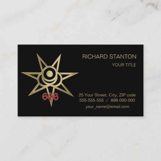 Carte De Visite Symbole occulte septagram (Devant)