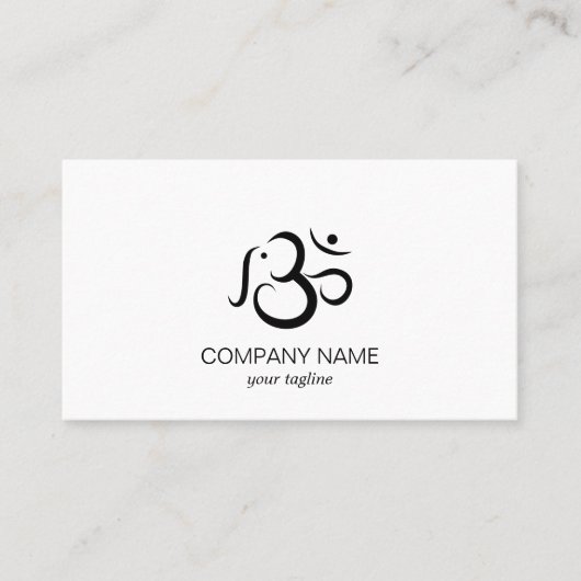 Carte De Visite Symbole OM de l'éléphant Animal mou moderne (Devant)