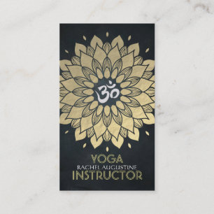 Carte De Visite Symbole Om de méditation de Yoga Floral Gold Foil