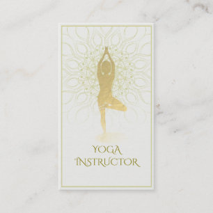 Carte De Visite Symbole Om de méditation de Yoga Floral Mandala