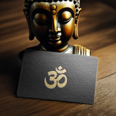 Carte De Visite Symbole OM en noir et or intégré instructeur de Yo