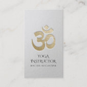 Carte De Visite Symbole OM en or et blanc intégré instructeur de Y (Devant)