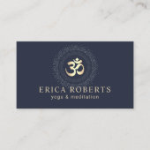 Carte De Visite Symbole Om Gold de l'instructeur de yoga Méditatio (Devant)