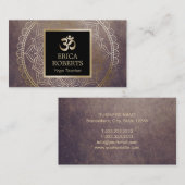 Carte De Visite Symbole Om Gold du professeur de yoga Mandala Vint (Devant / Derrière)