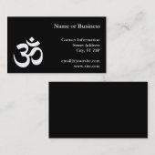 Carte De Visite Symbole Om noir et blanc (Devant / Derrière)