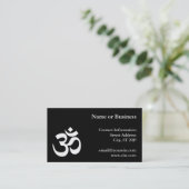 Carte De Visite Symbole Om noir et blanc (Debout devant)