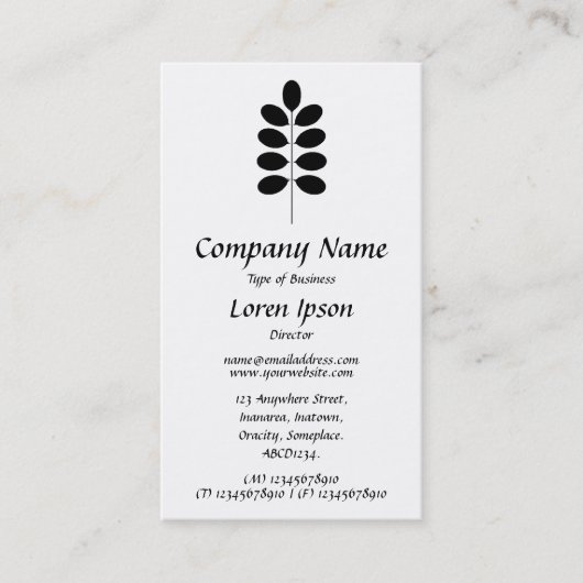 Carte De Visite Symbole plante - Blanc (Devant)