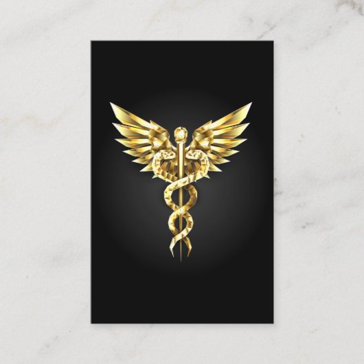 Carte De Visite Symbole Polygonal Or Caduceus (Devant)