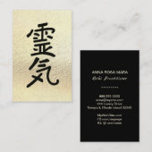Carte De Visite *~* Symbole principal de l'or jaune -    Reiki (Devant / Derrière)