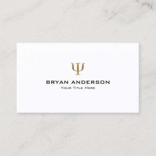 Carte De Visite Symbole Psi Gold du psychologue Faux (Devant)