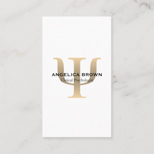 Carte De Visite Symbole Psi Gold du psychologue Faux (Devant)