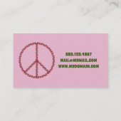 Carte De Visite SYMBOLE rose DE LA PAIX (Dos)