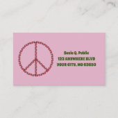 Carte De Visite SYMBOLE rose DE LA PAIX (Devant)