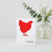 Carte De Visite Symbole rouge 02 de poule - blanc (Debout devant)