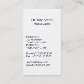 Carte De Visite Symbole rouge Croix Médicale Serpent serpent d'arg (Dos)