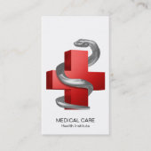 Carte De Visite Symbole rouge Croix Médicale Serpent serpent d'arg (Devant)