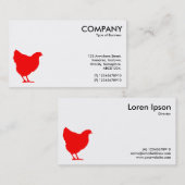 Carte De Visite Symbole rouge de poule - blanc (Devant / Derrière)