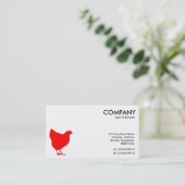 Carte De Visite Symbole rouge de poule - blanc (Debout devant)