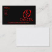 Carte De Visite Symbole rouge d'horoscope de Cancer (Devant / Derrière)