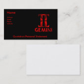 Carte De Visite Symbole rouge d'horoscope de Gémeaux (Devant / Derrière)