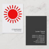 Carte De Visite Symbole Soleil - Rouge (Devant / Derrière)