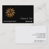 Carte De Visite Symbole Sun (Devant / Derrière)