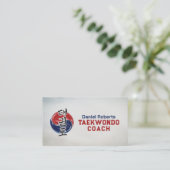 Carte De Visite Symbole Taekwondo - Taegeuk et Hangul (Debout devant)