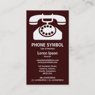 Carte De Visite Symbole Téléphone II - Marron foncé (330000)
