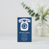 Carte De Visite Symbole téléphonique - Bleu foncé (003366) (Debout devant)