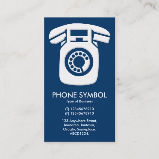 Carte De Visite Symbole téléphonique - Bleu foncé (003366) (Devant)