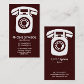 Carte De Visite Symbole téléphonique - Brown foncé (330000) (Devant / Derrière)