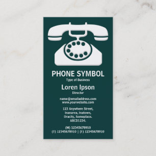 Carte De Visite Symbole téléphonique II - Vert foncé (003333)