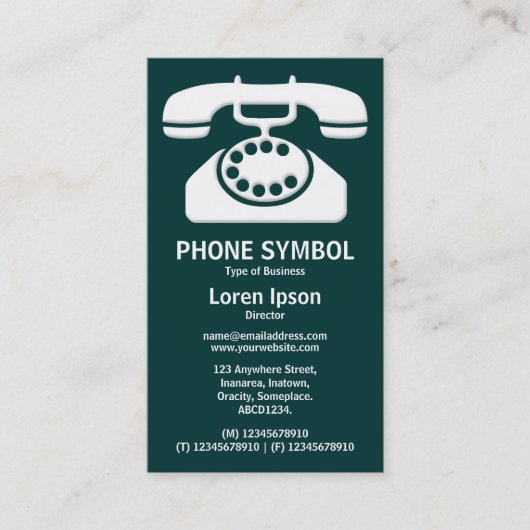 Carte De Visite Symbole téléphonique II - Vert foncé (003333) (Devant)