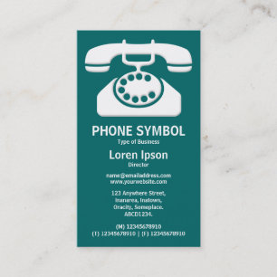 Carte De Visite Symbole téléphonique II - Vert Turquoise (006666)