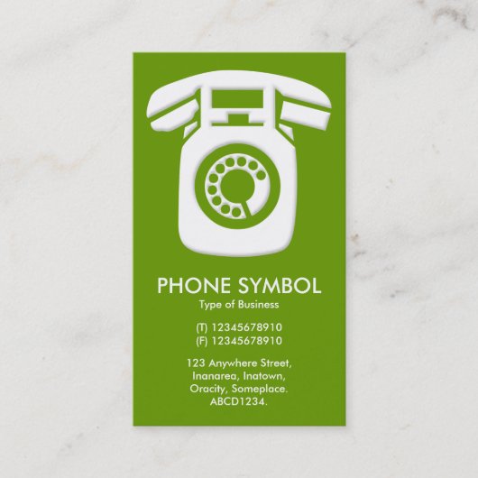 Carte De Visite Symbole téléphonique - Vert (669900) (Devant)