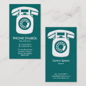 Carte De Visite Symbole téléphonique - Vert Turquoise (006666) (Devant / Derrière)
