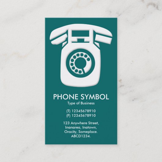Carte De Visite Symbole téléphonique - Vert Turquoise (006666) (Devant)