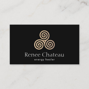 Carte De Visite Symbole triple spirale ou celtique Triskele Noir