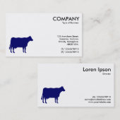 Carte De Visite Symbole Vache Bleu foncé - Blanc (Devant / Derrière)