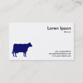Carte De Visite Symbole Vache Bleu foncé - Blanc (Dos)