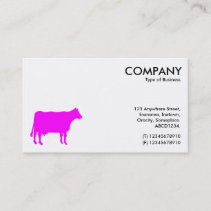 Carte De Visite Symbole Vache magenta - Blanc