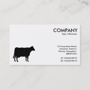 Carte De Visite Symbole Vache Noire - Blanc