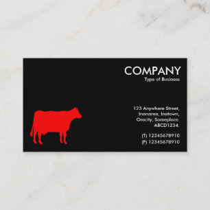 Carte De Visite Symbole Vache Rouge - Noir