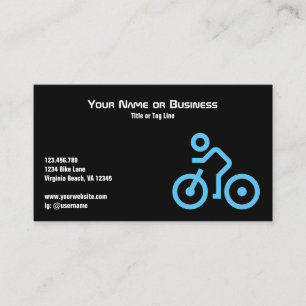 Carte De Visite Symbole vélo bleu moderne sur cycliste noir