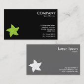 Carte De Visite Symbole vert de l'étoile pivotante - Noir (Devant / Derrière)