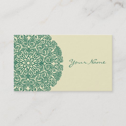 Carte De Visite Symbole vert de l'univers Mandala (Devant)