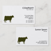 Carte De Visite Symbole vert sombre de vache - blanc (Devant / Derrière)