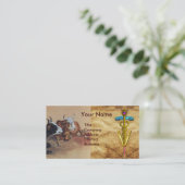 CARTE DE VISITE SYMBOLE VÉTÉRINAIRE DE DEUX VACHES CLAIRES OR CADU (Debout devant)