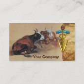 CARTE DE VISITE SYMBOLE VÉTÉRINAIRE DE DEUX VACHES CLAIRES OR CADU (Dos)